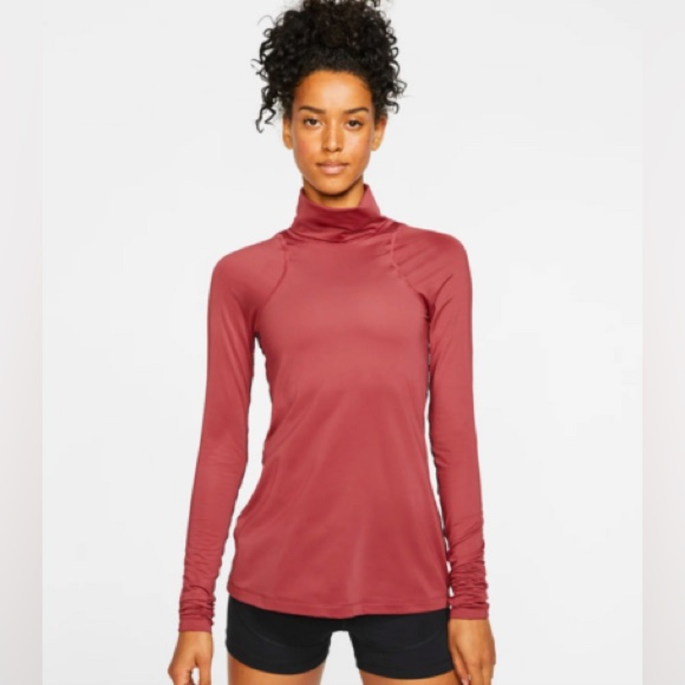 Nike Pro Dri-Fit running Women's Mock Neck Long Sleeve Top XL 063